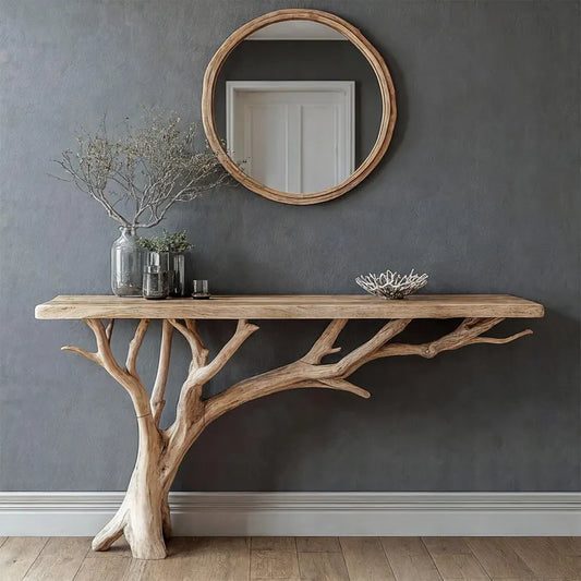 Handmade wooden entry way table rustic console table modern side table refined wall table reclaimed wood unique home décor