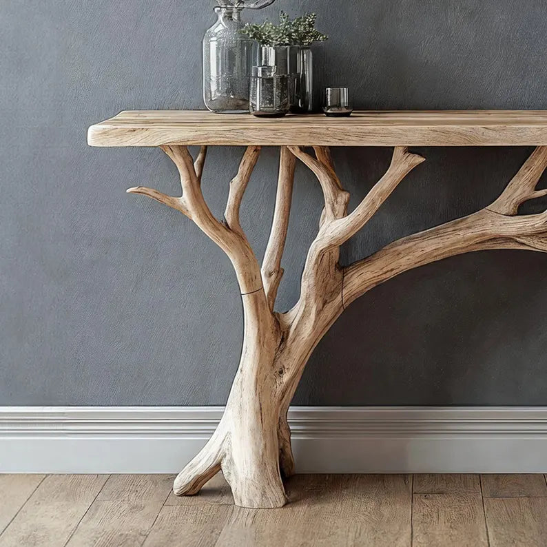 Handmade wooden entry way table rustic console table modern side table refined wall table reclaimed wood unique home décor