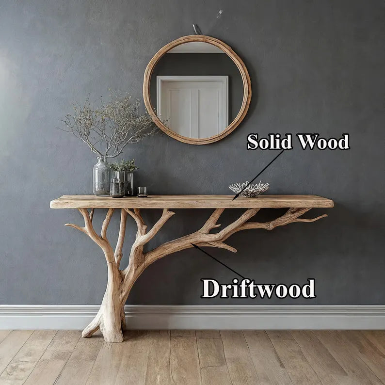 Handmade wooden entry way table rustic console table modern side table refined wall table reclaimed wood unique home décor